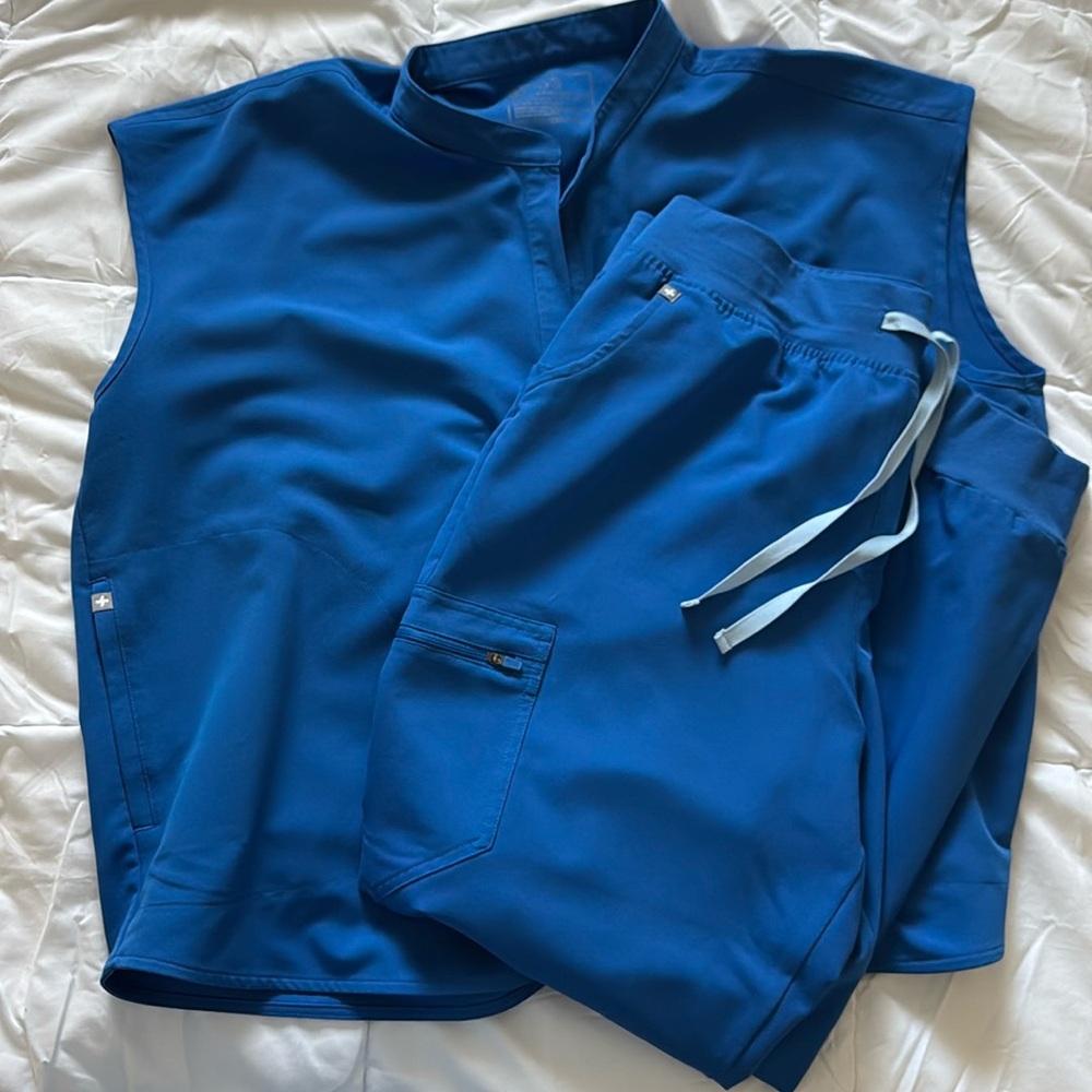 Royal Blue Figs Scrub Set XXL